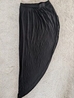 Forever 21 Black Asymmetrical Maxi Skirt SMALL